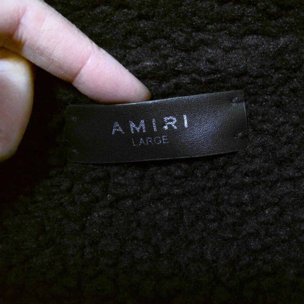 Amiri Killmonger Black Denim Shearling Jacket Size Large - Picture 6 of 12